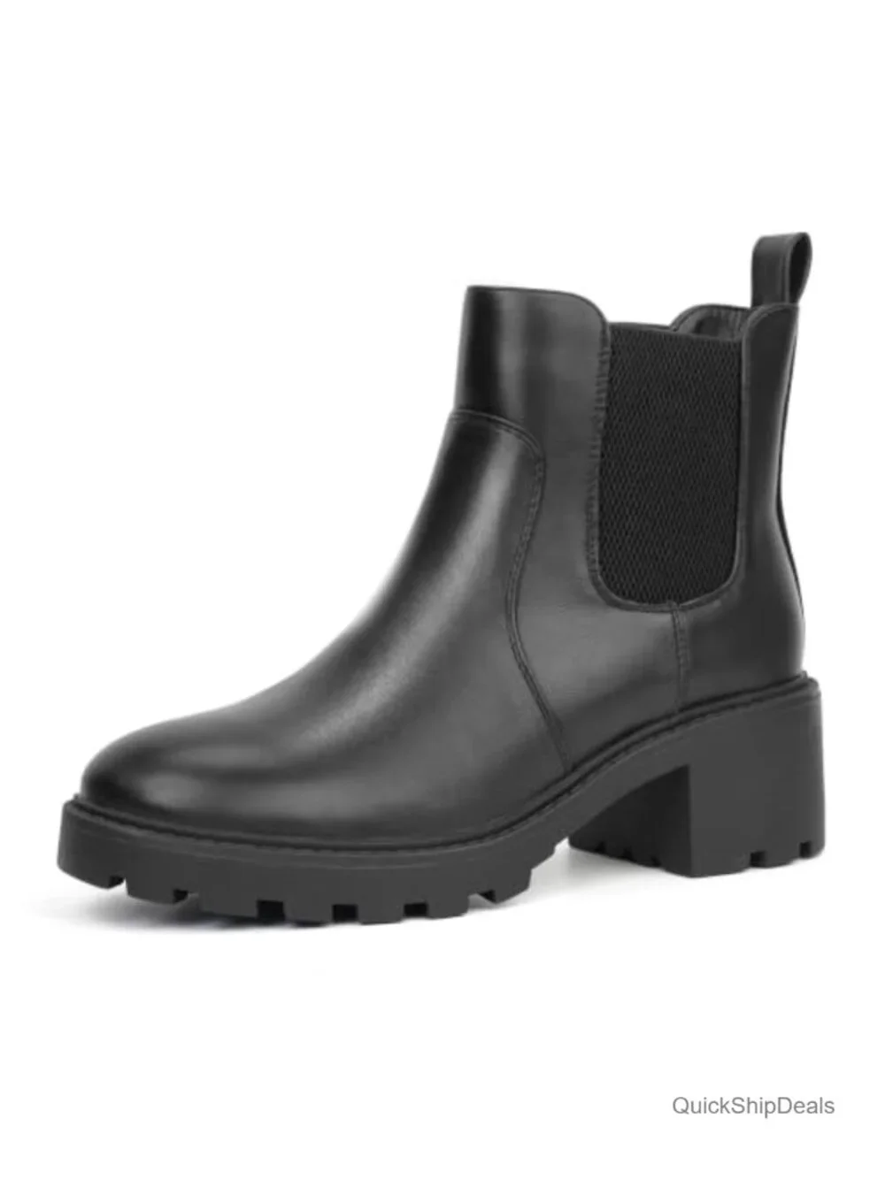 Women's Chelsea Ankle Boots Platform Chunky Heel Lug Sole Slip-On Booties
